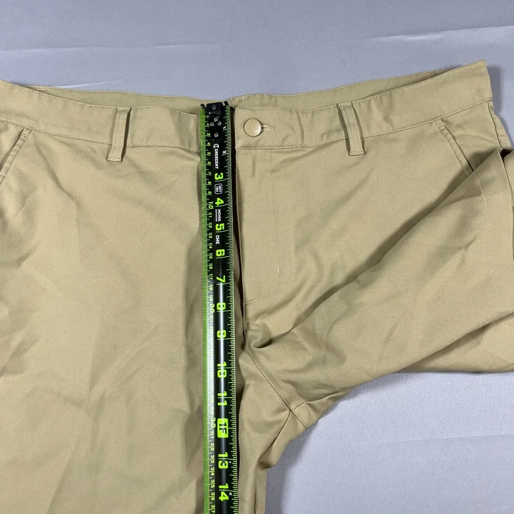 Adidas Golf Shorts Men 38 Khaki Chino Mid Rise Lightweight Belt Loops Athleisure